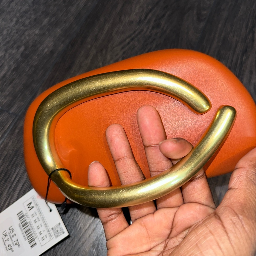 Zara Orange Gold Brassel Clutch - Picture 8 of 14